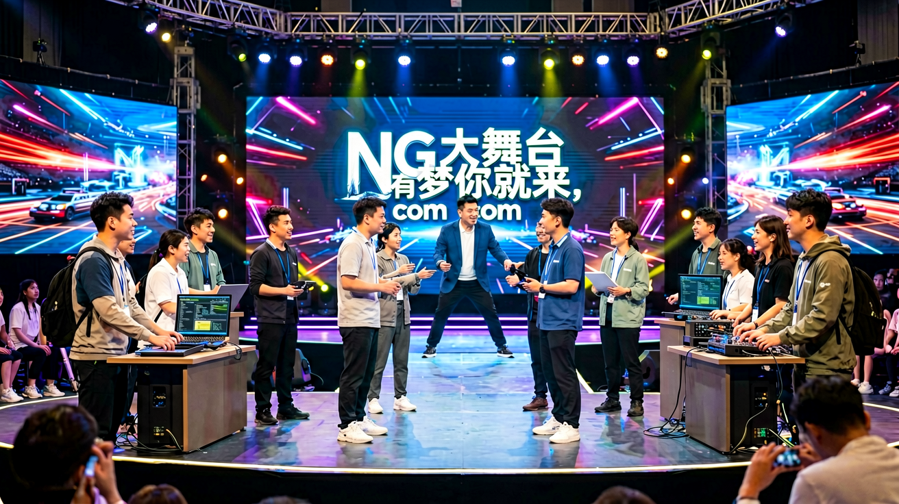 壹号娱乐平台现场表演场景，展示NG大舞台的竞技环境