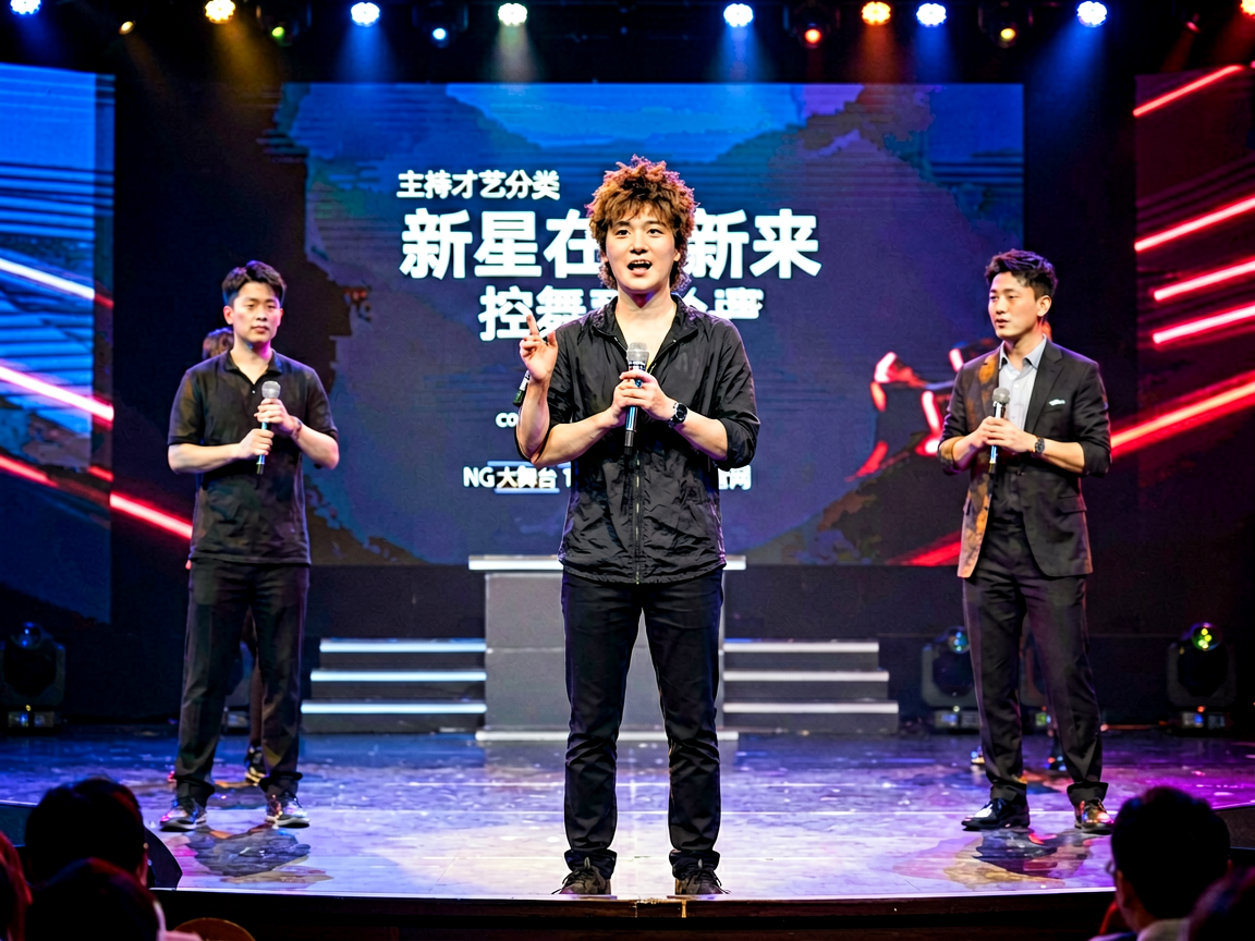壹号娱乐主持才艺分类页面，主持人舞台控场场景